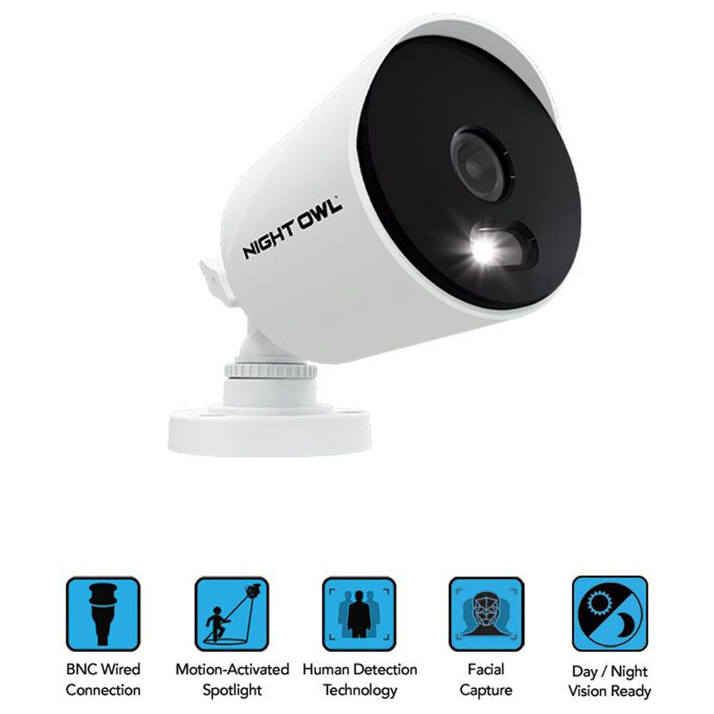 Night Owl 16 Channel 1080p Wired Security System With 1tb Hard Drive And 4 1080p Wired Spotlight Cameras In White Nebraska Furniture Mart