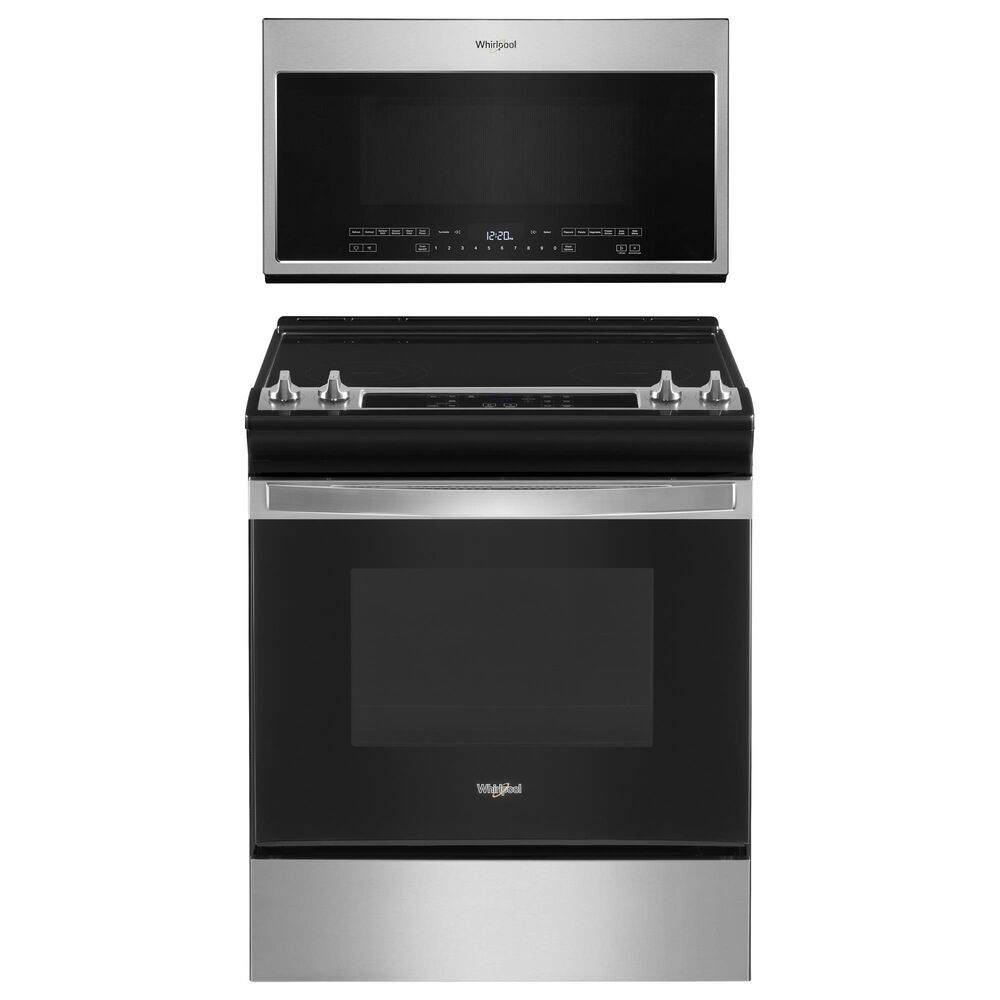Whirlpool 2-Piece Kitchen Package with 4.8 Cu. Ft. Electric Range and Microwave in Stainless Steel, , large