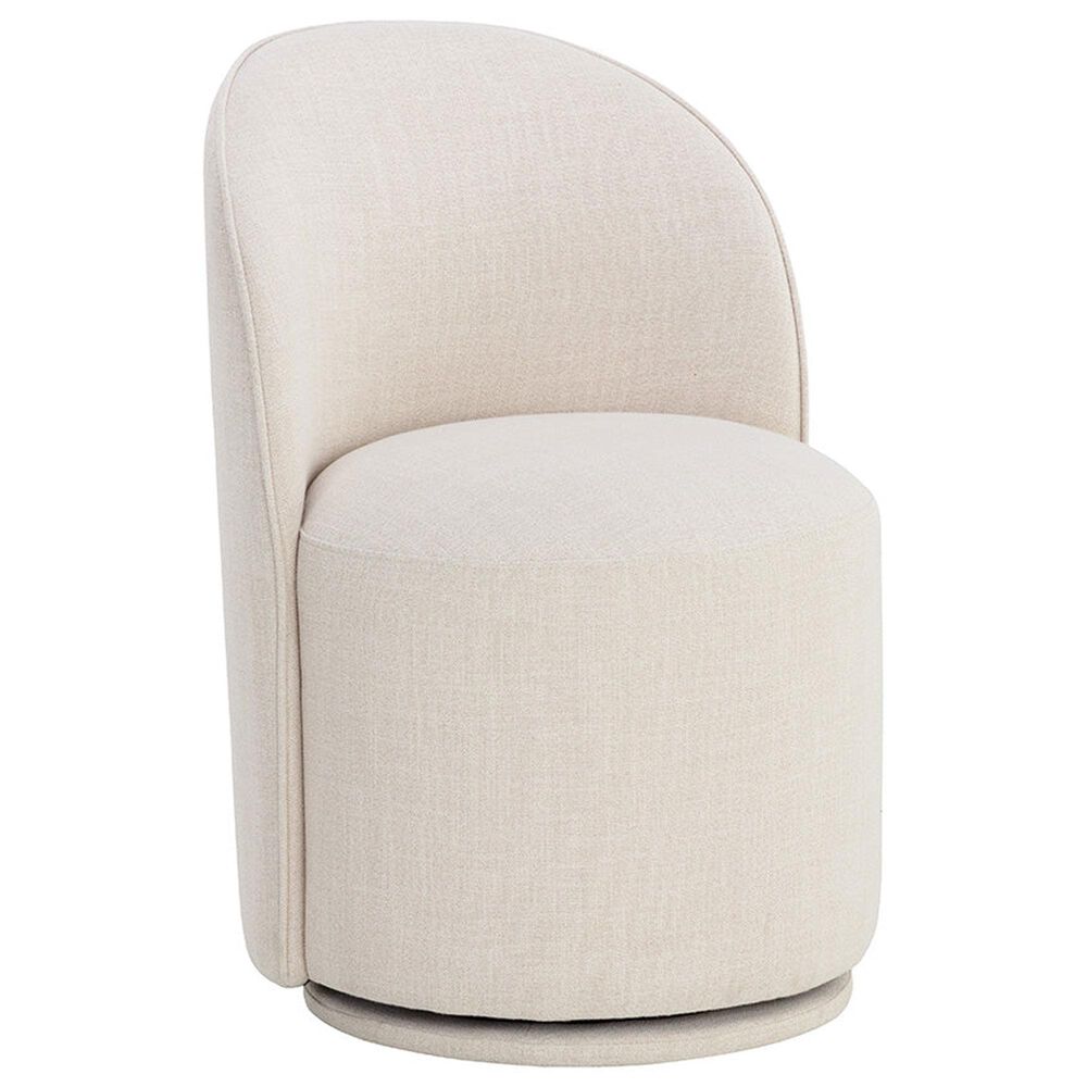 37B Banyan and Cavoli 5-Piece Round Dining Set in Cream and Dark Brown, , large