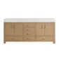 37B Alanya 72" Double Bathroom Vanity in Warm Oak with White Composite Stone Top, , large