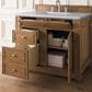 James Martin Vanities Bristol 36" Single Bathroom Vanity in Saddle Brown with 3 cm Carrara White Marble Top and Rectangular Sink, , large