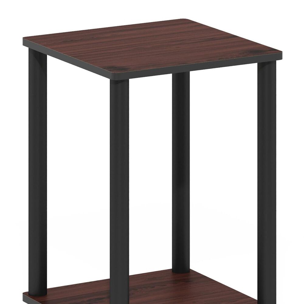HOMLUX 2-Tier Turn-N-Tube End Table in Dark Cherry and Black, , large
