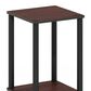 HOMLUX 2-Tier Turn-N-Tube End Table in Dark Cherry and Black, , large