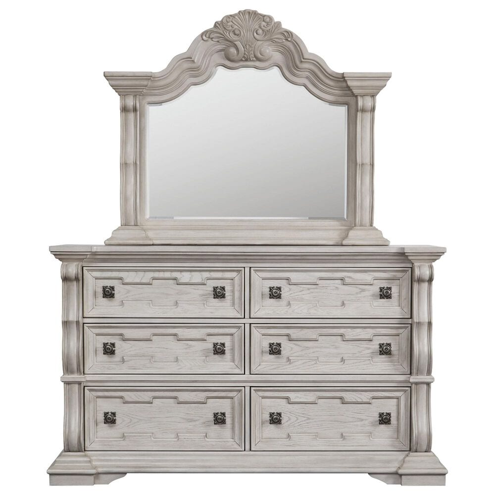 Millenium Bruchandi 3-Piece King Panel Bedroom Set in Antique White, , large