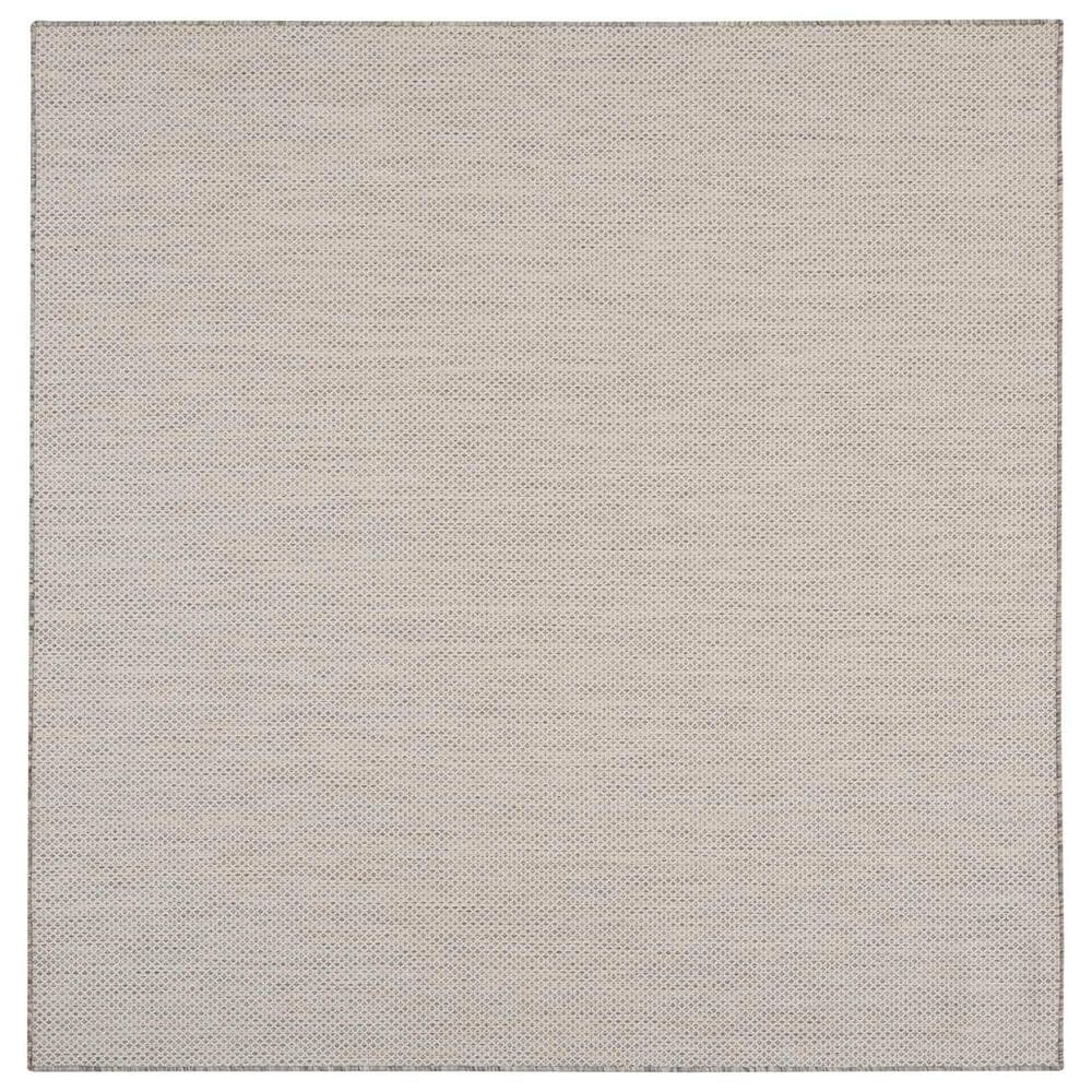 Nourison Courtyard Ivory and Silver 6&#39; Square Indoor/Outdoor Area Rug, , large