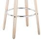 LumiSource Charlotte Swivel Bar Stool with Light Grey Fabric Upholstery in Whitewashed and Chrome (Set of 2), , large