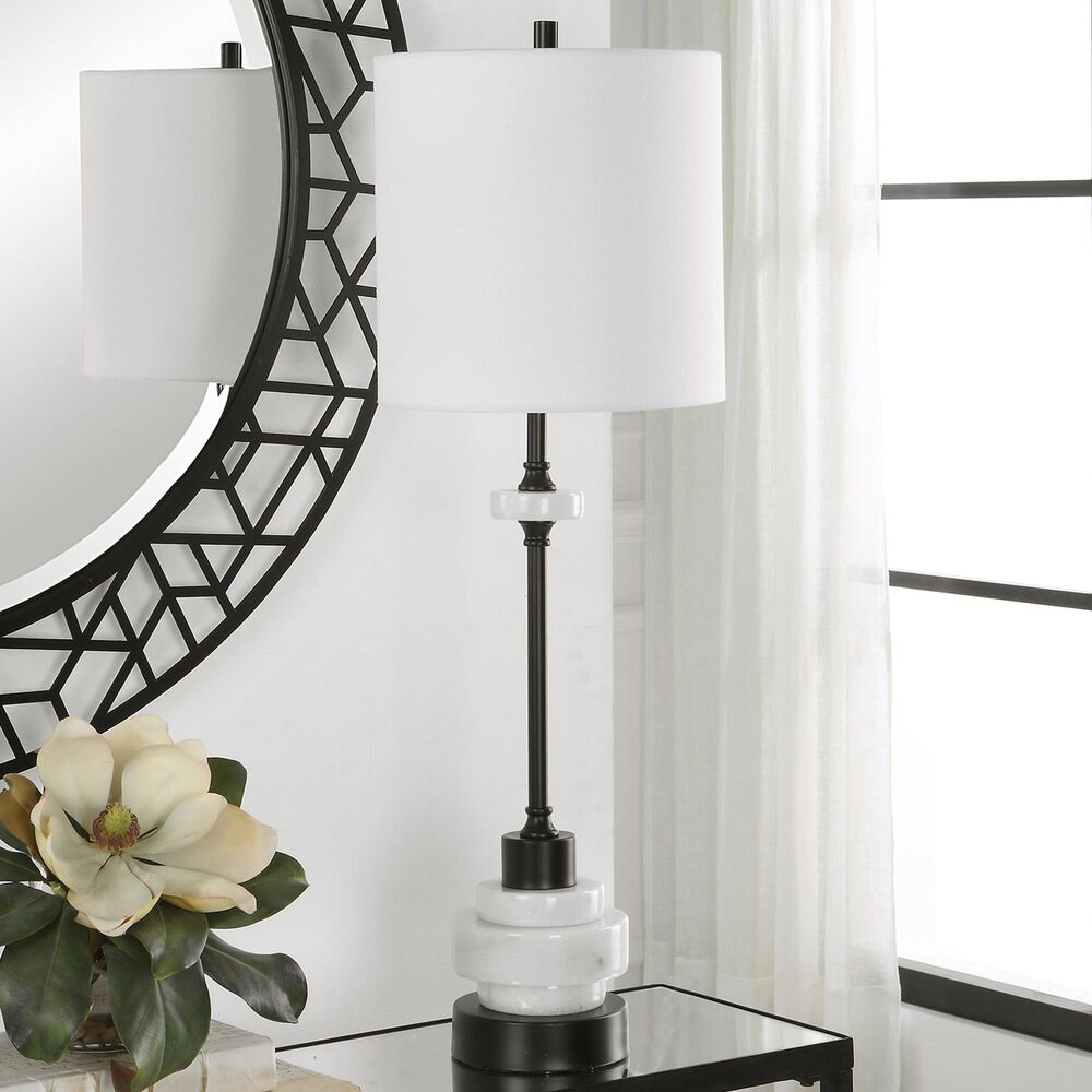 Uttermost Alliance Buffett Lamp in White and Black, , large