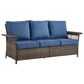 Sunwell Garden Patio Wicker Sofa in Navy, , large