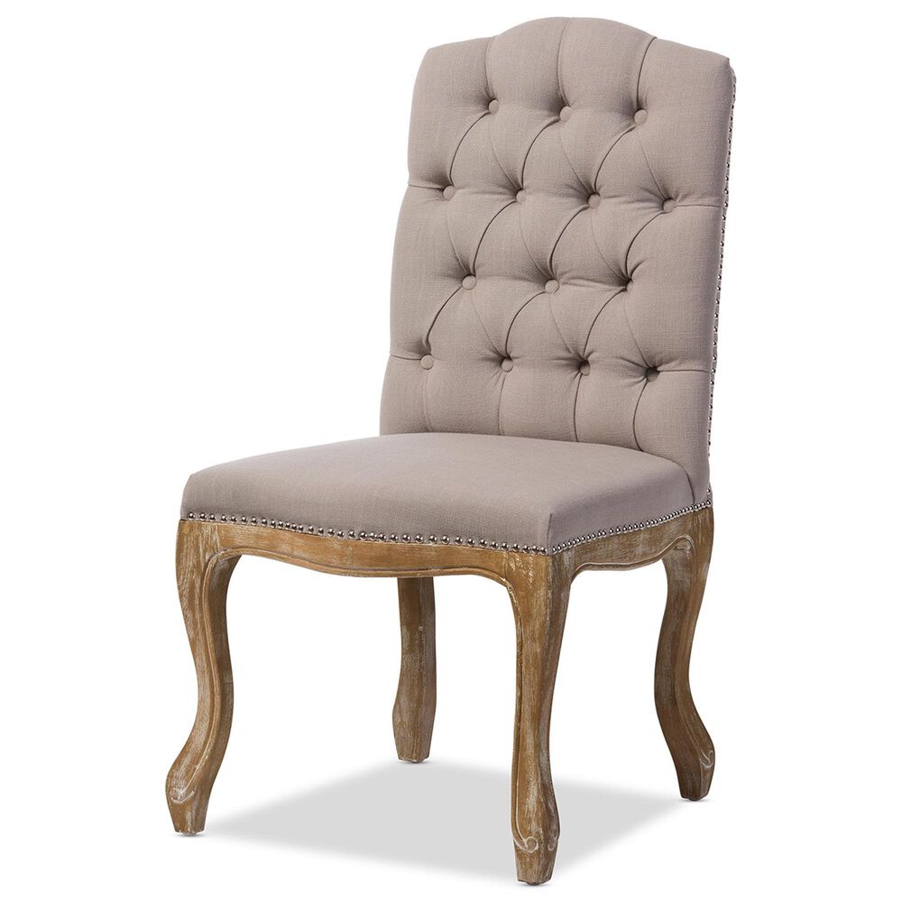 Baxton Studio Hudson Side Chair in Weathered Oak, , large