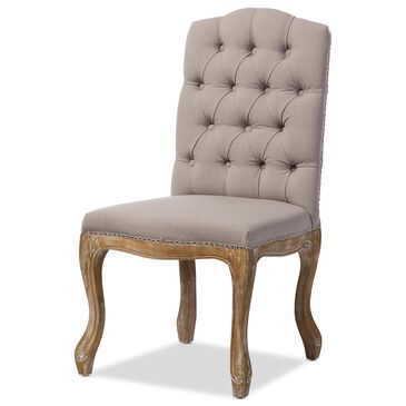 Baxton Studio Hudson Side Chair in Weathered Oak, , large