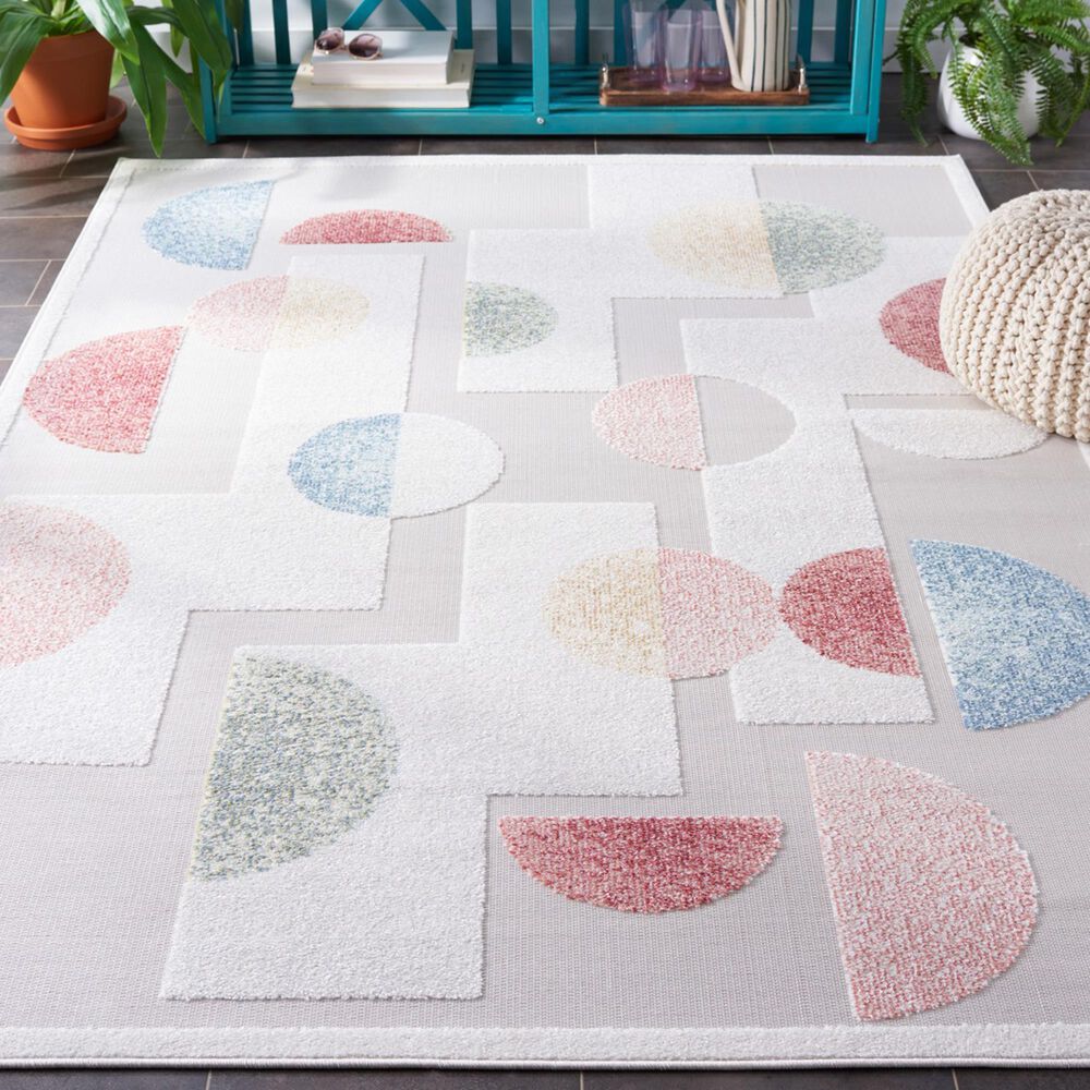 Safavieh Sarasota 4&#39;5&quot; x 6&#39;5&quot; Grey and Pink Indoor/Outdoor Area Rug, , large