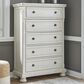 Ashley Robbinsdale 5 Drawer Double Knob Chest in Antique White, , large