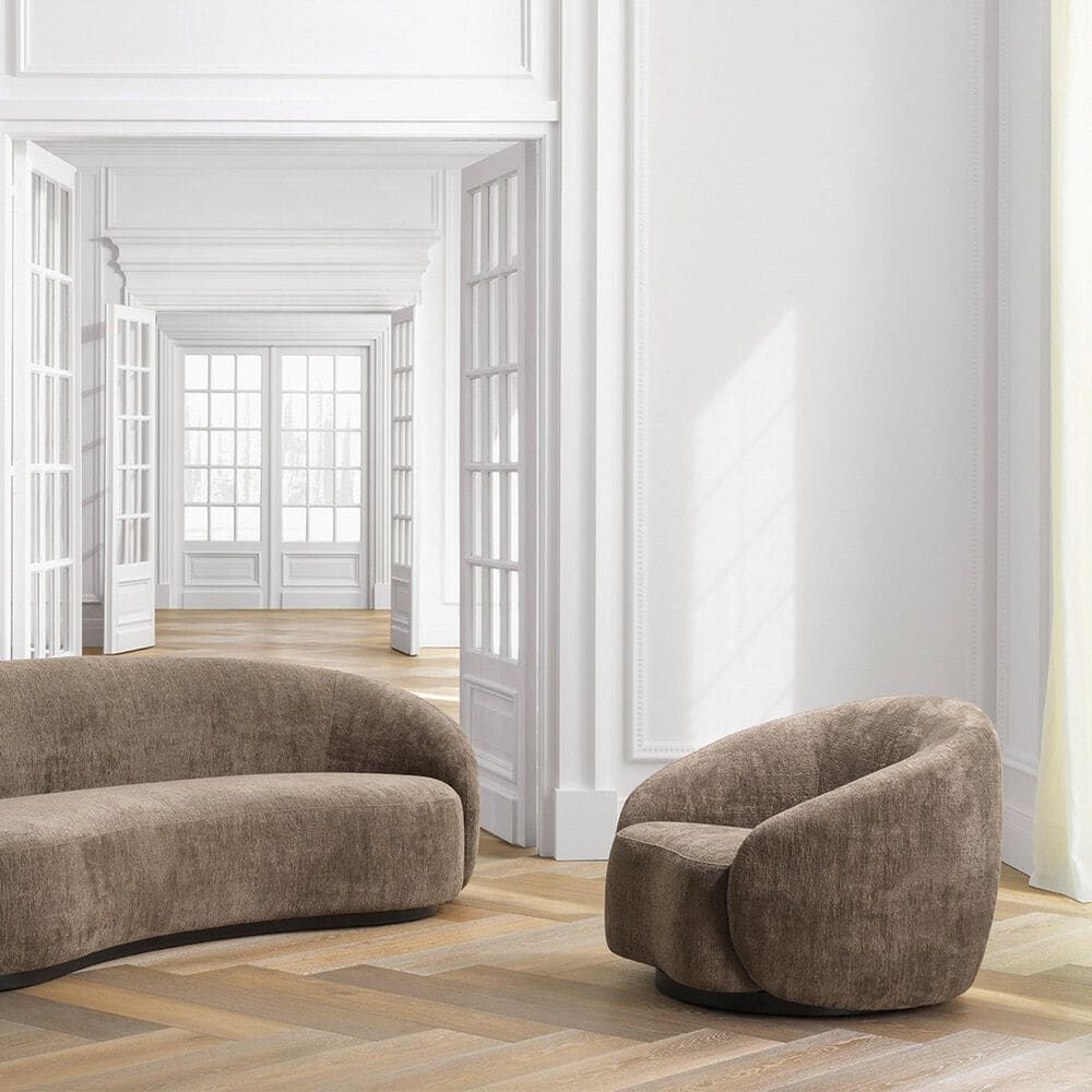 Eichholtz Amore Swivel Chair in Avelin Brown, , large