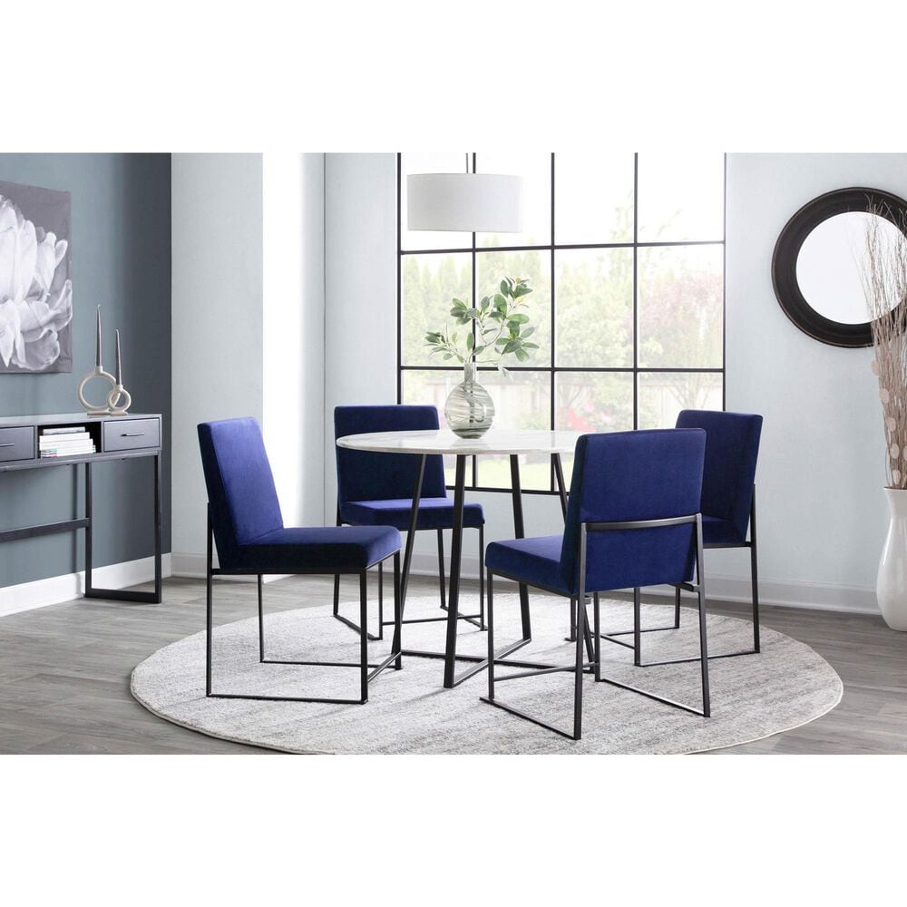 Lumisource Fuji Side Chair with Blue Cushion in Black &#40;Set of 2&#41;, , large