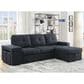 HOMLUX 97"W Sleeper Sectional Sofa with Reversible Storage Chaise and Ottomans, in Dark Gray, , large
