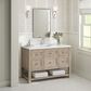 James Martin Vanities Breckenridge 48" Single Vanity in Whitewashed Oak with Single Hole 3 cm White Zeus Quartz Top & Backsplash, , large