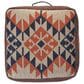 LR Home 18" Square Kilim Pouf in Brown and Orange, , large