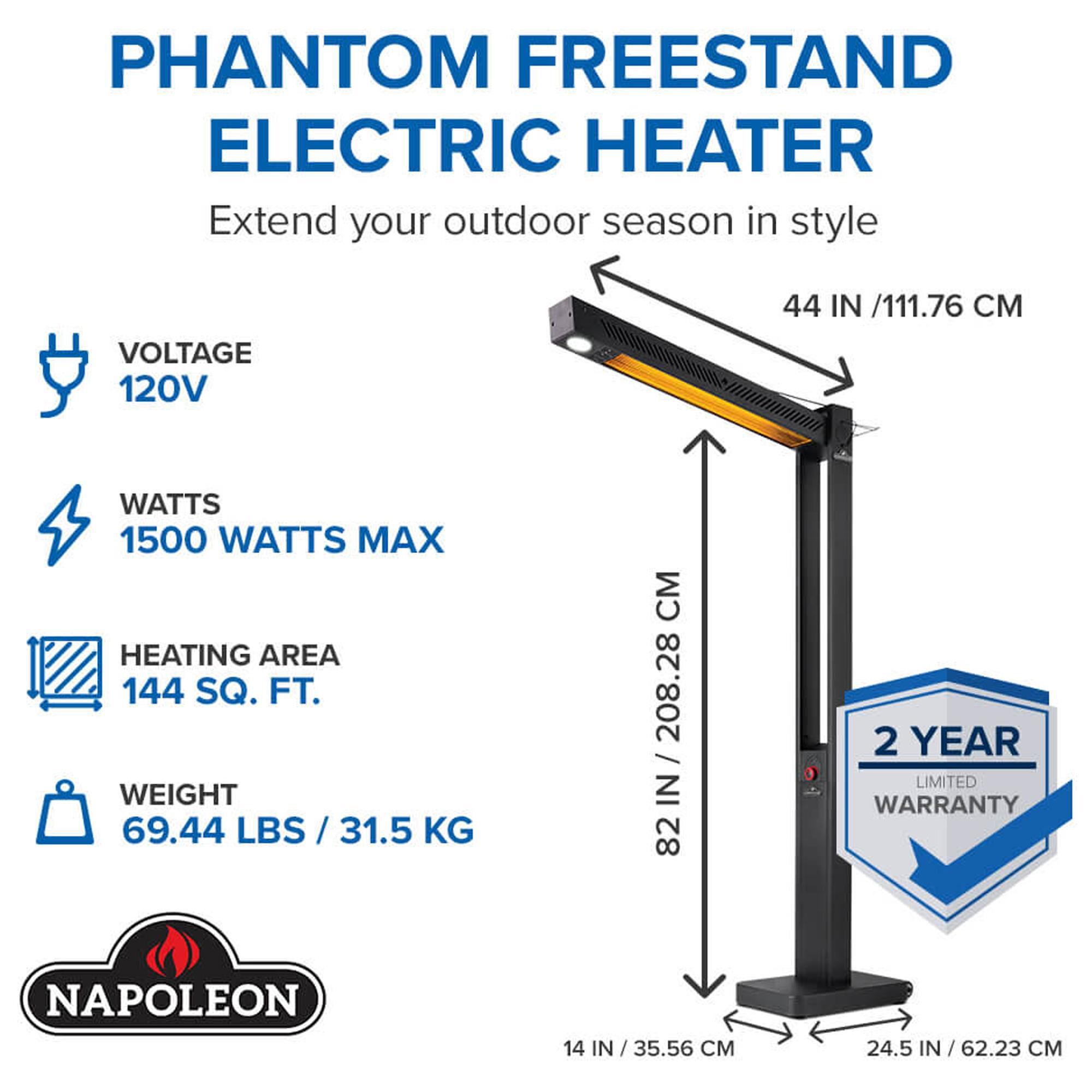 Napoleon Phantom Freestand Outdoor Electric Infrared Heater in
