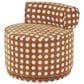 Maple and Jade Round Swivel Chair in Brown and White, , large
