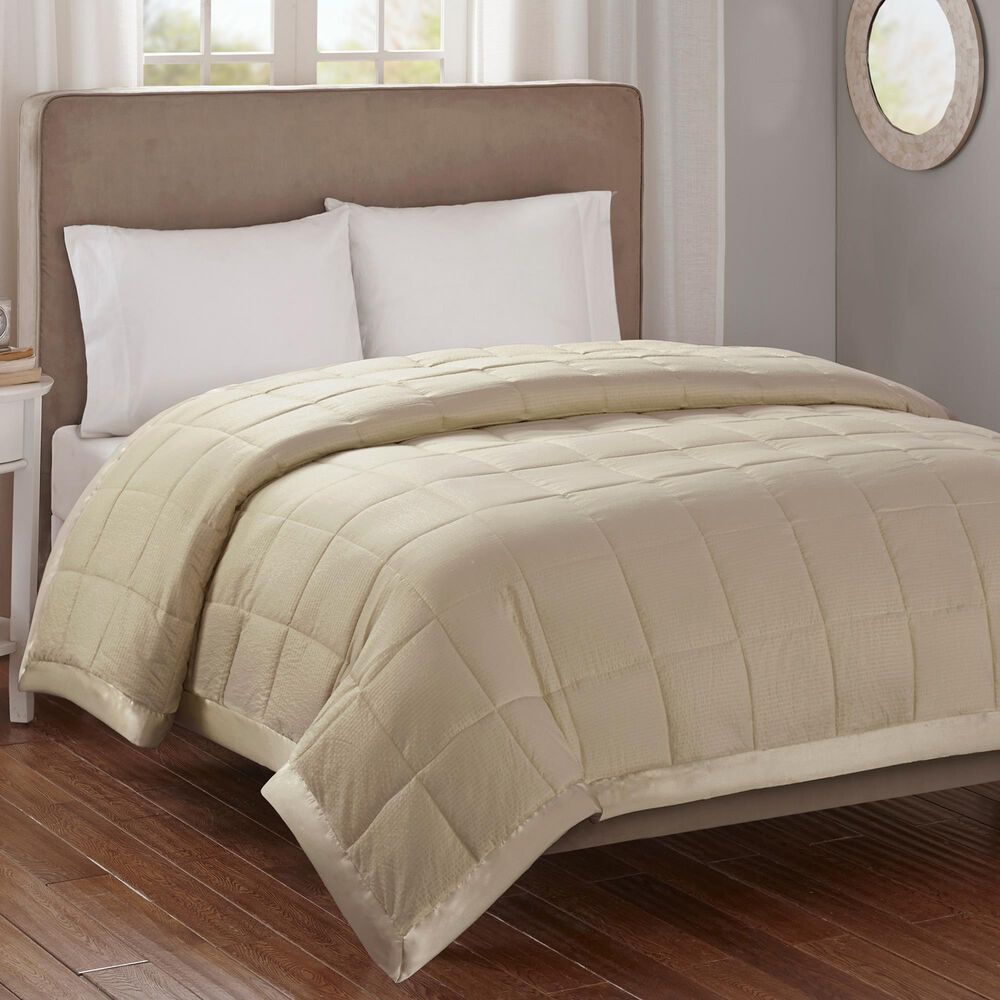 Hampton Park Cambria Full/Queen Down Alternative Blanket in Taupe, , large