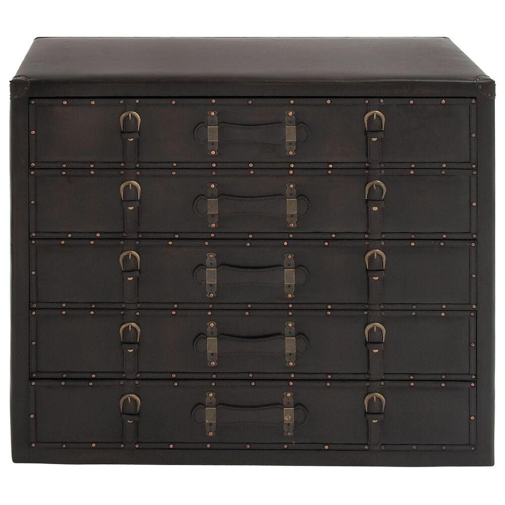 Maple and Jade 5-Drawer Room Chest with Stud and Buckle Detail in Black, , large