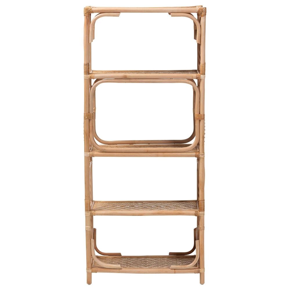 Baxton Studio Baara 4-Shelf Bookcase in Natural Brown, , large