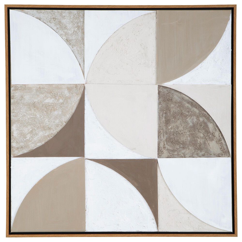 Ashley Harelman 40" x 40" Wall Art in Tan, Taupe and White, , large