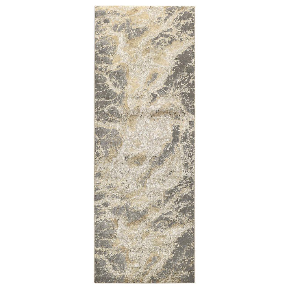 Feizy Aura 2"10" x 7"10" Beige and Gray Runner, , large