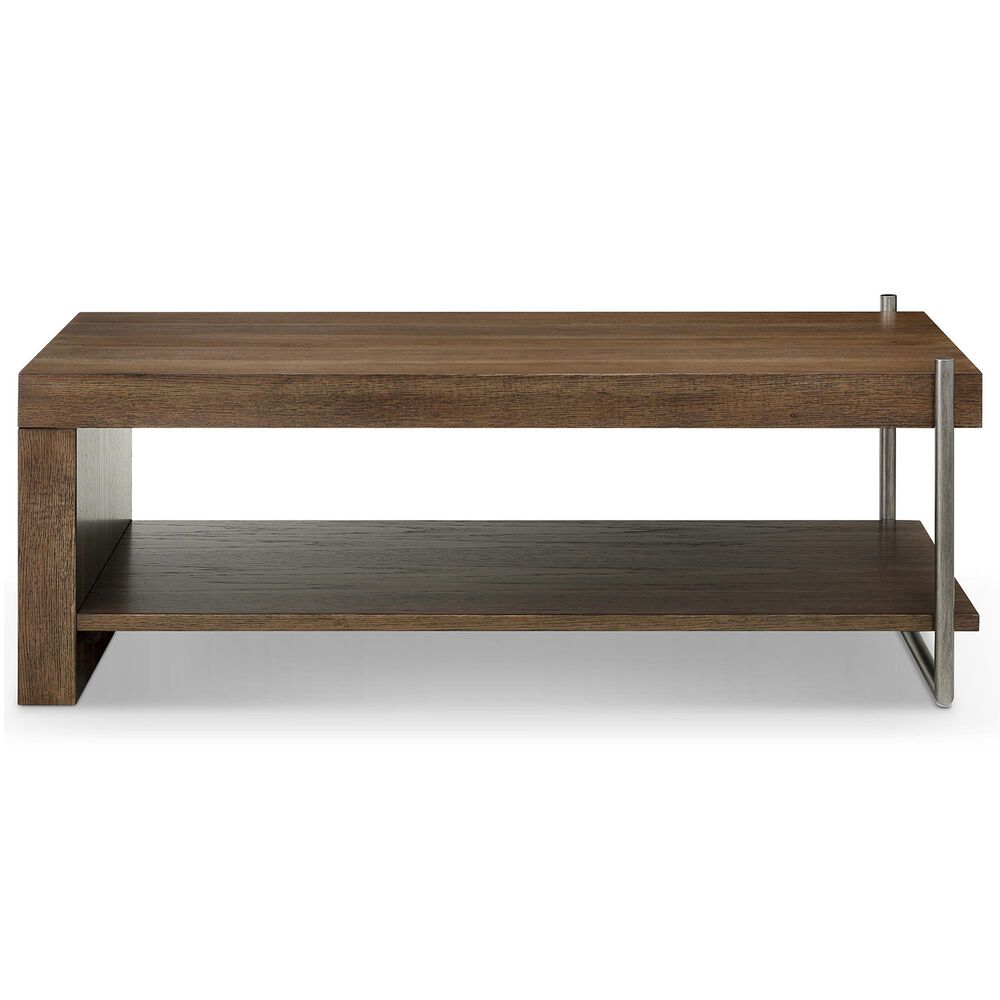 Nicolette Home Baxton Cooktail Table in Sienna Ridge and Brushed Pewter, , large