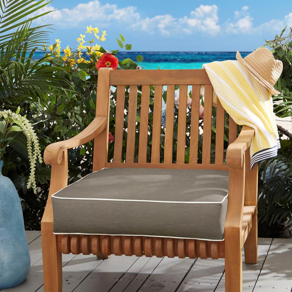 Sorra Home Sunbrella 22.5" Deep Seating Cushion in Canvas Taupe with Accent, , large