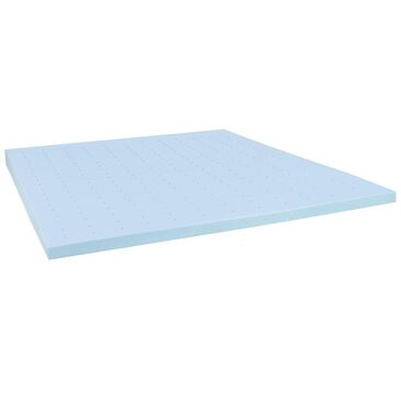 Flash Furniture Capri 3" King Memory Foam Mattress Topper in Blue, , large