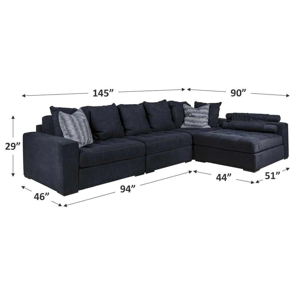 Jonathan Louis Noah 4-Piece Stationary Sectional in Caprice Midnight, , large