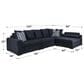 Jonathan Louis Noah 4-Piece Stationary Sectional in Caprice Midnight, , large