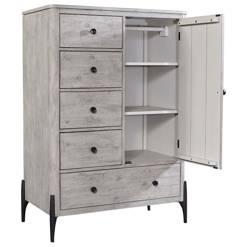 Riva Ridge Zane 5-Drawer Chiffarobe in Parchment and Matte Black, , large