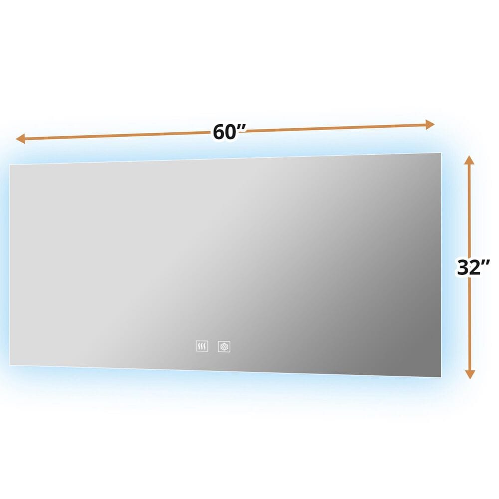 Lexora Home Vellum 60" x 32" LED Vanity Mirror, , large