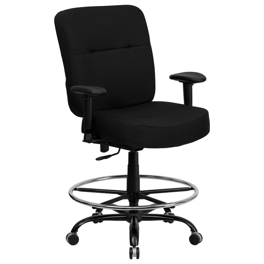 Flash Furniture HERCULES Big & Tall Drafting Chair in Black, , large