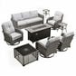 HOMLUX 9-Piece Outdoor Conversation Set in Gray, , large