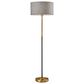 Adesso Bergen Floor Lamp in Black and Antique Brass, , large