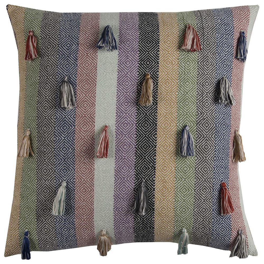 Rizzy Home 20" x 20" Pillow Cover in Multicolor with Tassels, , large