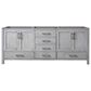 Lexora Home Jacques 80" Double Bathroom Vanity in Distressed Grey with 2 cm White Cultured Marble Top and Rectangular Sinks, , large