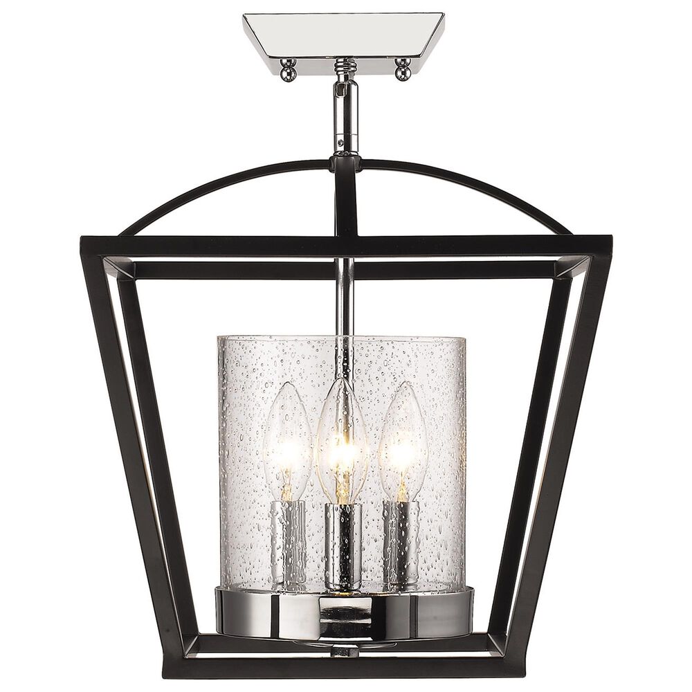 Golden Lighting Mercer 3-Light Mini Chandelier in Matte Black and Chrome, , large