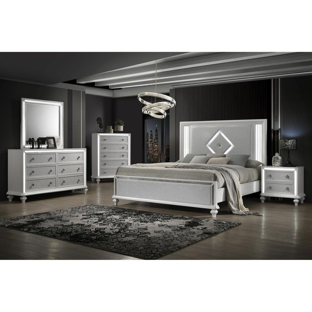 New Heritage Design Stardust 6-Drawer Dresser in White, , large