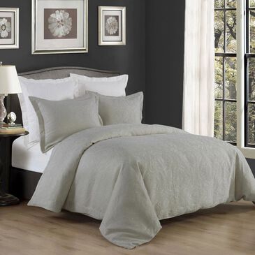 HiEnd Accents Medallion Matelasse 3-Piece Queen Duvet Cover Set in Gray, , large