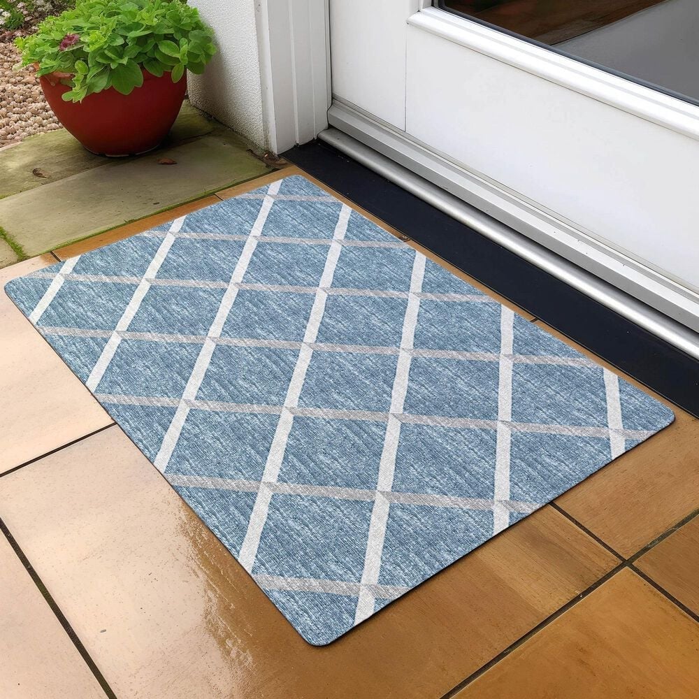 Dalyn Rug Company York 1&#39;8&quot; x 2&#39;6&quot; Sky Blue Indoor/Outdoor Area Rug, , large