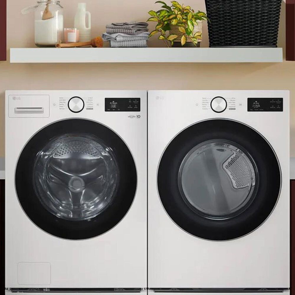 LG 5 Cu. Ft. Smart Front Load Washer and 7.4 Cu. Ft. Electric Dryer Laundry Pair in Alpine White, , large