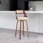 Armen Living Julius 30" Swivel Barstool in Cream and Walnut, , large