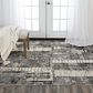 RIZZY Couture Gray and Black 4" x 6" Area Rug, , large