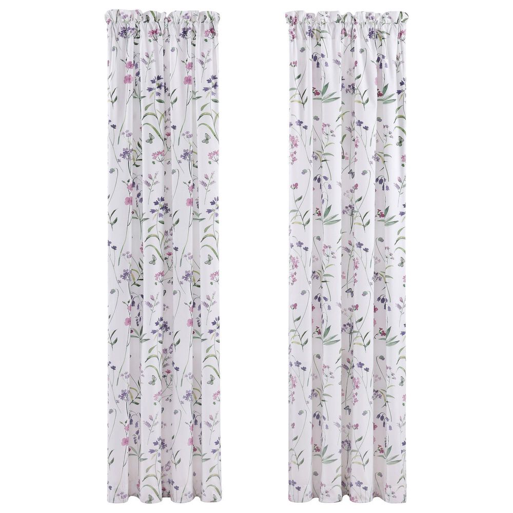 J. Queen New York Nola 84" x 41" Window Panel Pair in Lavender and Lilac, , large