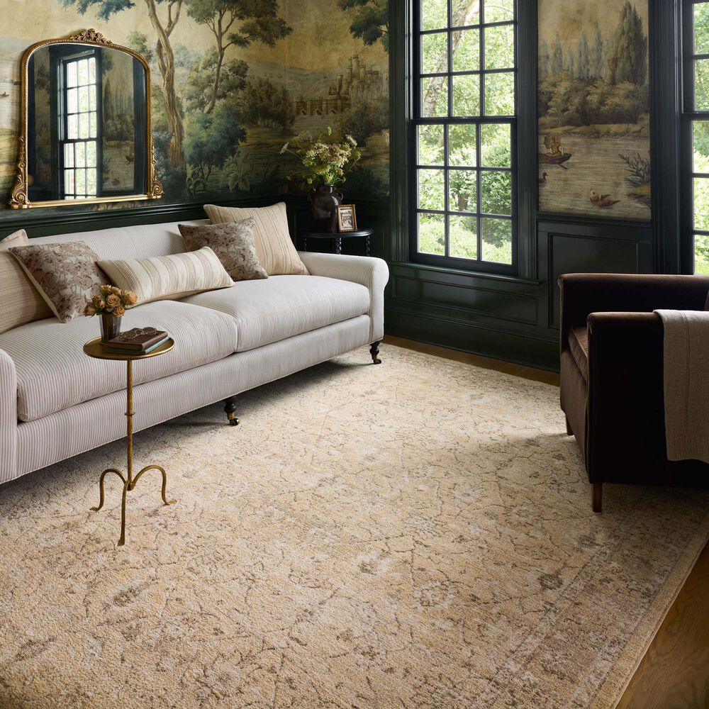 Chris Loves Julia x Loloi Palma Wheat and Bark 6'3" x 9'6" Area Rug, , large