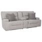 Ashley Acklen Place 3-Piece Power Symmetrical Reclining Sectional Loveseat with Console in Pewter, , large